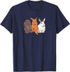 3 Sweet Bunnies Love Design for Bunny Pet Owners T-Shirt in Navy Blue