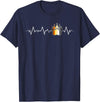Bear Community Bear Brotherhood Gay Men Gifts Gay Bear Pride Heartbeat Paw Minimal Bear Flag T-Shirt - Navy Blue