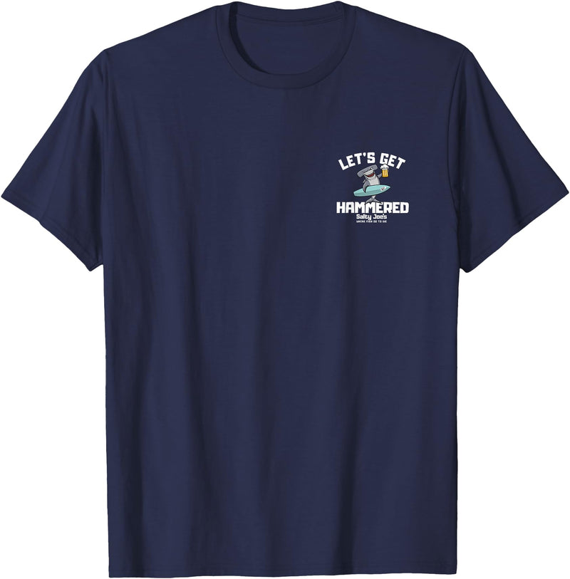 SALTY JOES Salty Joe's - Let's Get Hammered Lightweight, Graphic T-Shirt - Navy Blue