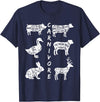 The Carnivore Carnivore - Cow Pig Duck Lamb Rabbit Deer T-Shirt - Navy Blue