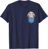Cute Pocket Rabbit Lovers Bunny Mom T-Shirt in Navy Blue