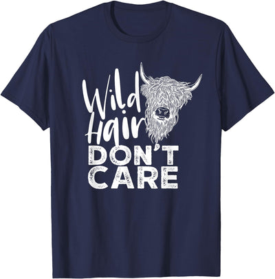 Farming Scotland Cattles Breeder Cows Highland Cow Wild Hair T-Shirt
