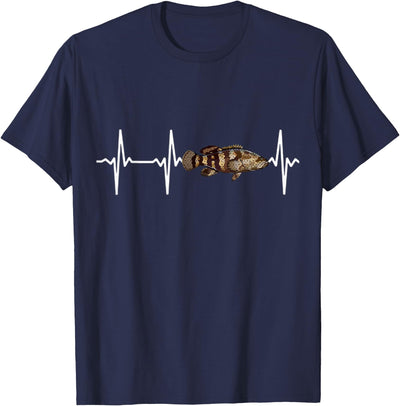 Goliath Grouper Gift Co. Goliath Grouper Heartbeat For Saltwater Fish Fishing Lovers T-Shirt