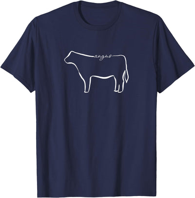 Angus Cow Decor Line Art T-Shirt