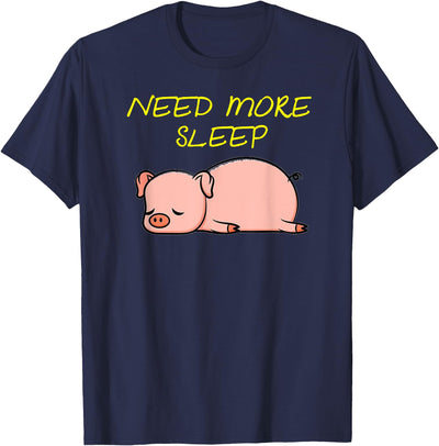 Funny Sleeping Pig Pajama Design for Bedtime T-Shirt