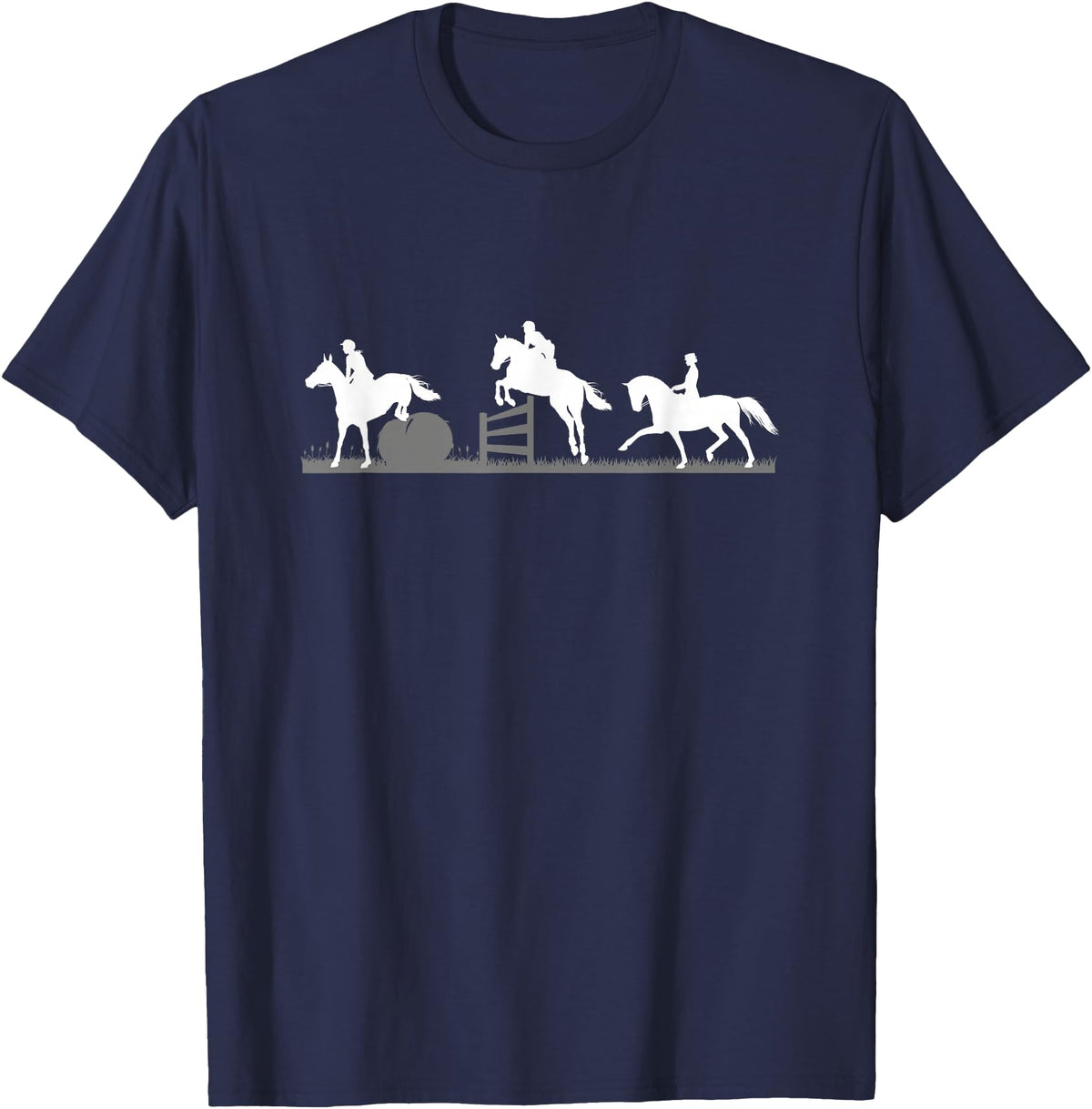 Horse Jumping and Eventing Horses Tee's Event Horses T-Shirt Horse Jumping and Dressage T-Shirt - Navy Blue