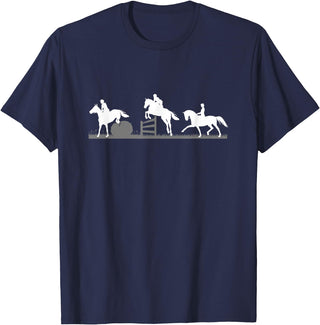Horse Jumping and Eventing Horses Tee's Event Horses T-Shirt Horse Jumping and Dressage T-Shirt - Navy Blue