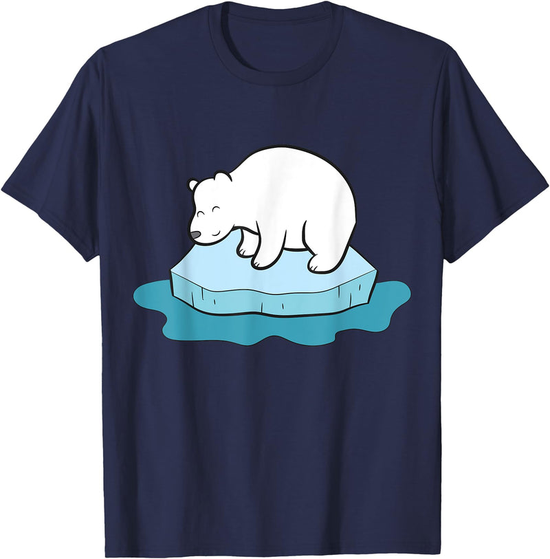 Arctic Polar Bear Tees And Gifts Ice Bear Polar Bears On Ice Save The Polar Bears T-Shirt - Navy Blue