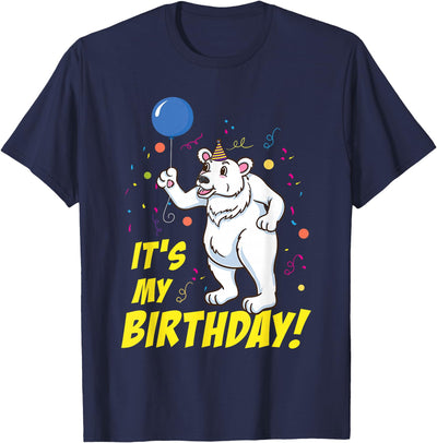 Hiking Lover Design Its My Birthday Polar Bear T-Shirt