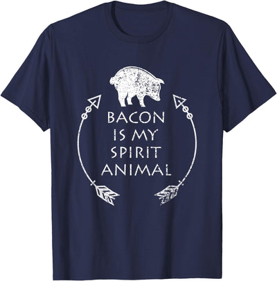Bacon is my Spirit Animal Funny Pig Distressed Gift T-Shirt