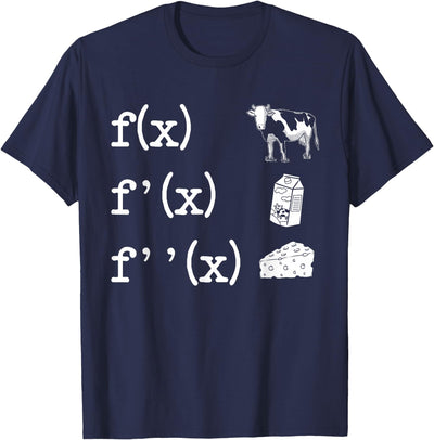 Funny Math Teacher Art Women Cow Milk Cheese Formula T-Shirt