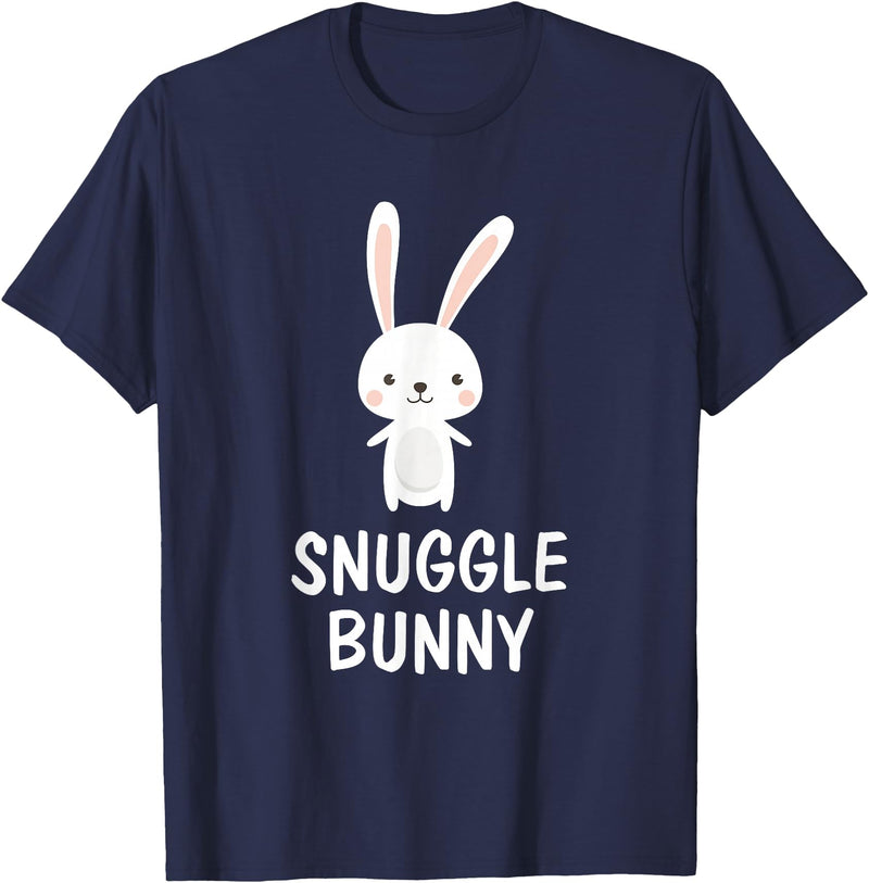 Snuggle Bunny Cute Animal Critter Love T-Shirt in Navy Blue