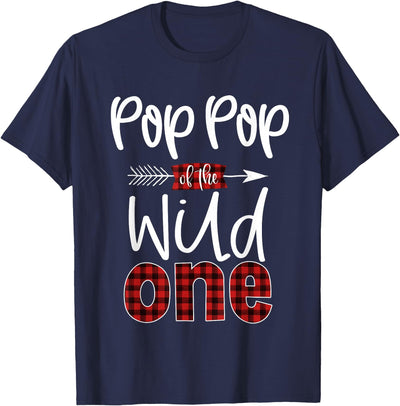 Cow Pop of Wild One Buffalo Plaid Lumberjack 1st Birthday T-Shirt