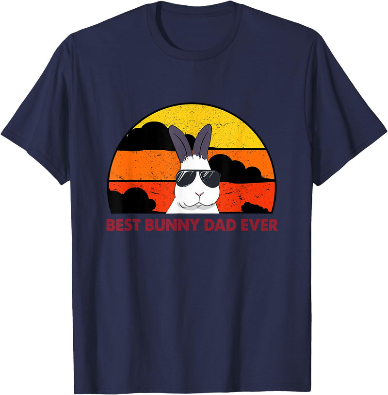 Best Bunny Dad Ever Rabbit Jumper - Dad T-Shirt in Navy Blue