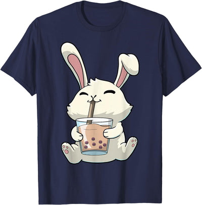 Cute Bunny Drinking Boba Tea T-Shirt