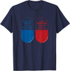 Blue Pill Red Pill Wonderland Rabbit Hole T-Shirt in Navy Blue