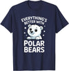 The Cute Animal Apparel Company Cute Polar Bear Lover Adults or Kids Boys Girls Polar Bears T-Shirt - Navy Blue