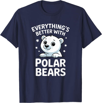 The Cute Animal Apparel Company Cute Polar Bear Lover Adults or Kids Boys Girls Polar Bears T-Shirt