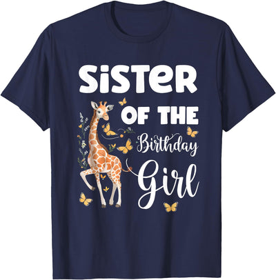 Giraffe Sister of the Birthday Girl Matching Family T-Shirt