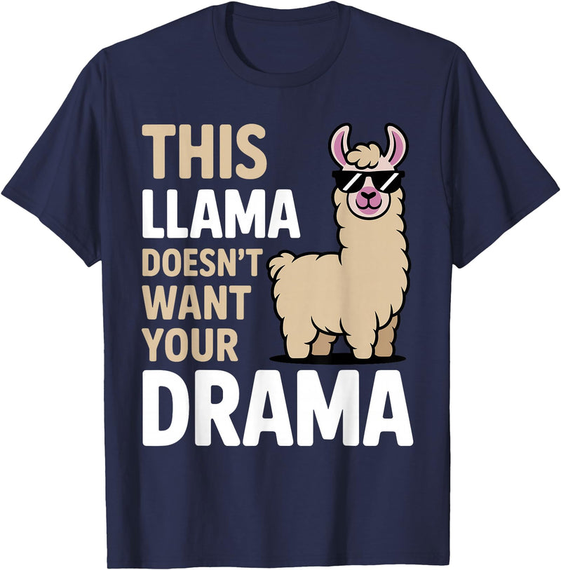 Llama Gift Llama Lover Accessories & Lama Stuff Funny Llama Design for Men Women Kids Llama Lover Llama T-Shirt - Navy Blue