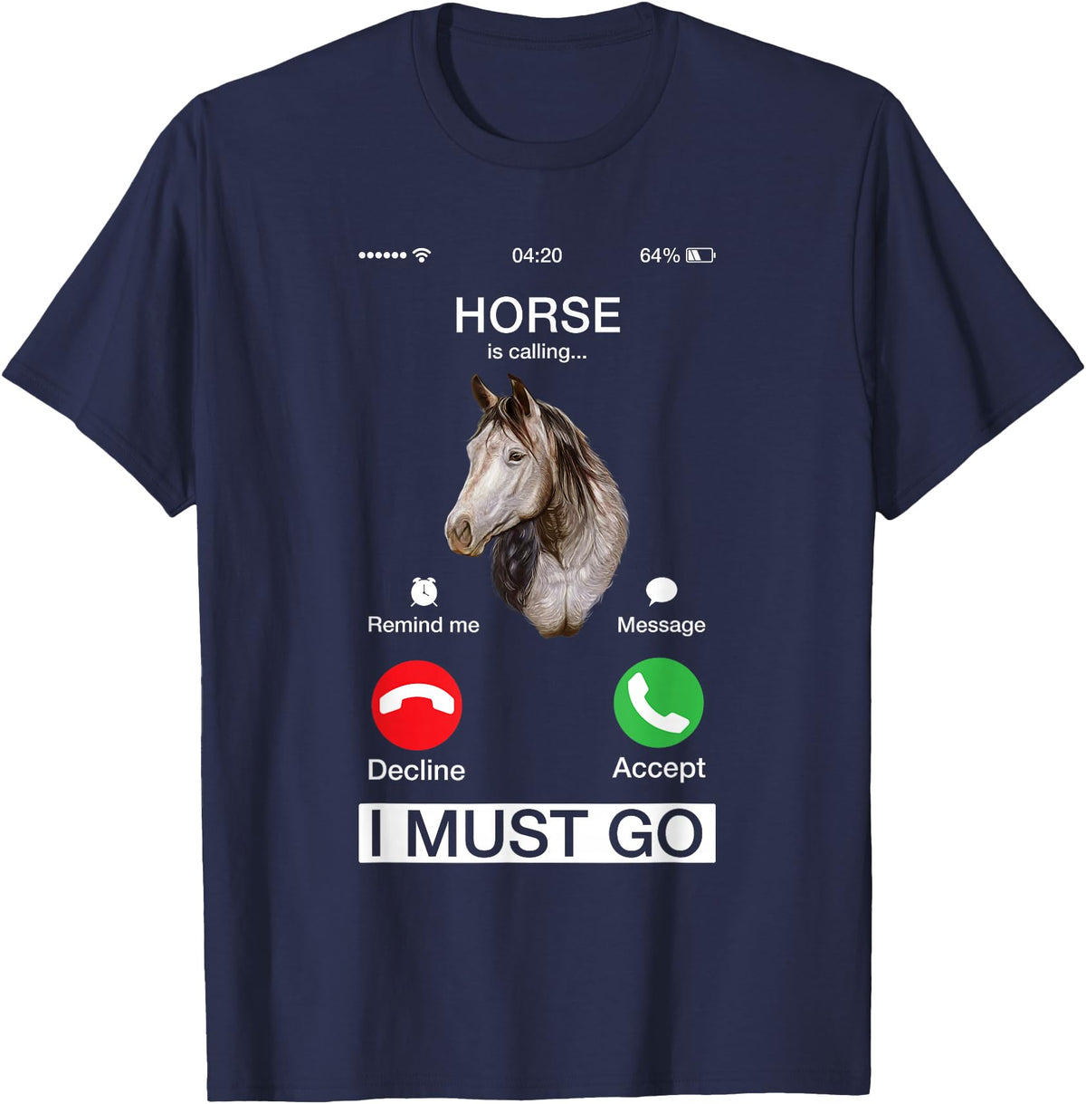 Horse Art Vibes Horse Calls Cute Equine Art Racing Animal Lover Novelty T-Shirt - Navy Blue