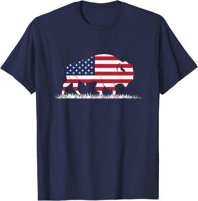 Buffalo Quotes Usa Flag American Buffalo Women Girls Kids T-Shirt