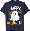 Happy Halloween Trick Or Treat Halloween Ghost T-Shirt - Navy Blue