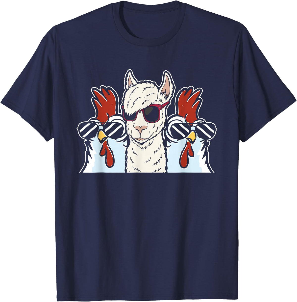 Llama Gifts & Accessories Chicken Llama Cool Alpaca - Lamaist Animal Llama T-Shirt - Navy Blue