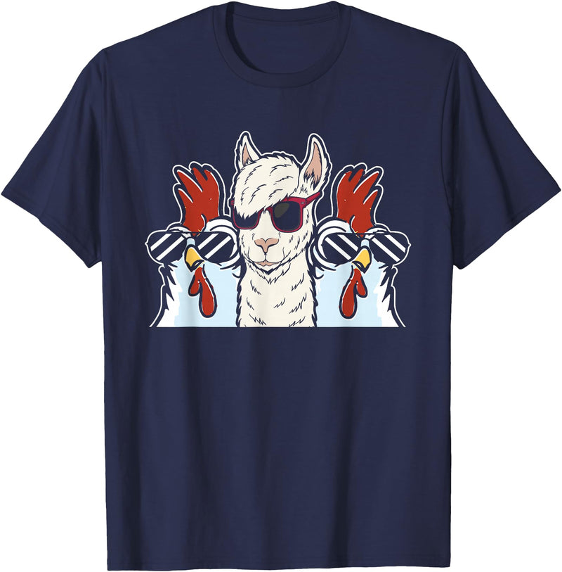 Llama Gifts & Accessories Chicken Llama Cool Alpaca - Lamaist Animal Llama T-Shirt - Navy Blue
