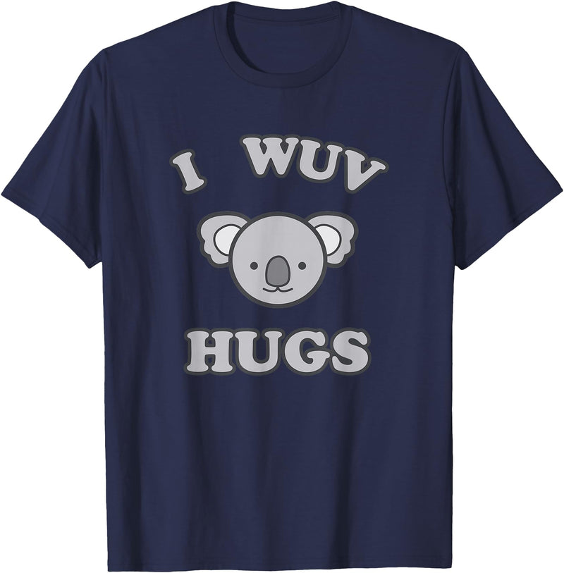 I Wuv Hugs and Koala Bears I Wuv Hugs Cute Koala Bear Love T-Shirt - Navy Blue