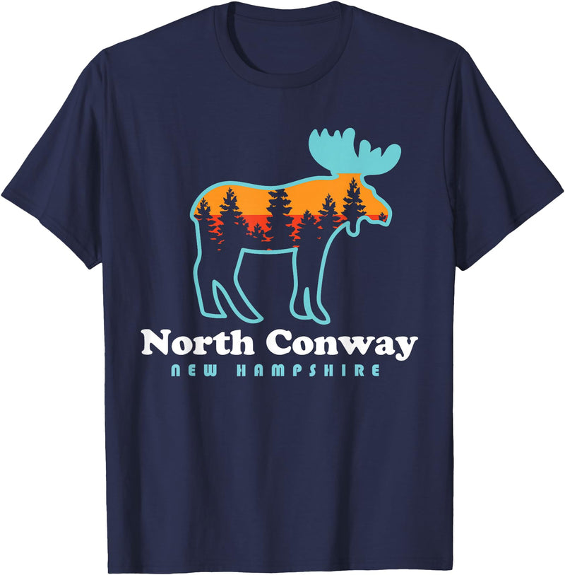 North Conway NH North Conway New Hampshire Moose Mountains T-Shirt - Navy Blue
