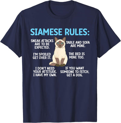 Funny Siamese Dad Siamese Cat Mom Siamese Rules Siamese Cat Owner Siamese Lover T-Shirt