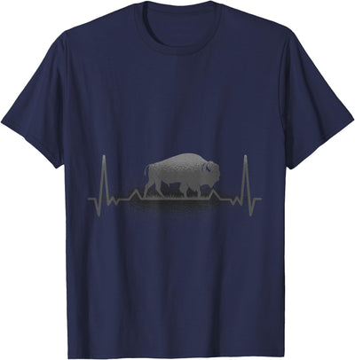 Cow Buffalo Quotes Ecg Heartbeat Buffalo T-Shirt