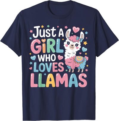 Funny Adorable Llama Lover Just a Girl Who Loves Cute Llamas Gifts for Girls Kids T-Shirt