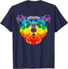 Bear Gay Pride Novelty by Ryan Co. Geometric Bear LGBT Rainbow Flag Gay Pride Men Women T-Shirt - Navy Blue