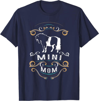 NIckerStickers Mini Mom | Trending Miniature Horse T-Shirt - Navy Blue