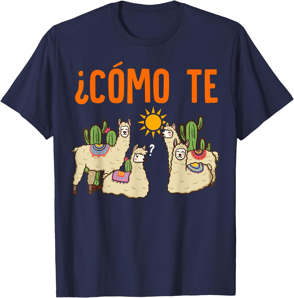 Nerd Ninja Llama Como Te LLamas Spanish Teacher Llama Gift T-Shirt for Men Women Girls Kids - Navy Blue