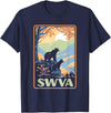 Giant Step Design Co. SWVA Southwest Virginia Black Bears Vintage Parks Poster T-Shirt - Navy Blue