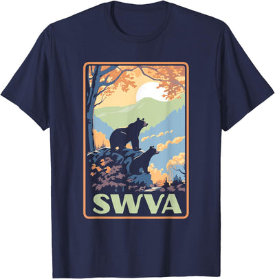 SWVA Southwest Virginia Black Bears Vintage Parks Poster T-Shirt