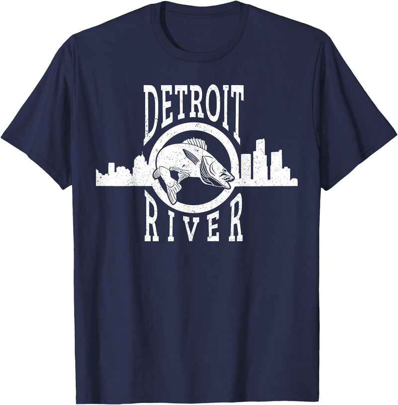Eternal Angler Detroit River Walleye Fishing T Shirt for Men Women T-Shirt - Navy Blue