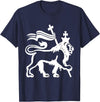 T and T Lion Christian Designs Lion Of Judah T-Shirt - Navy Blue