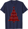 Christmas Buffalo Plaid Tree Tee Christmas Red & Black Buffalo Plaid Tree T-Shirt - Navy Blue
