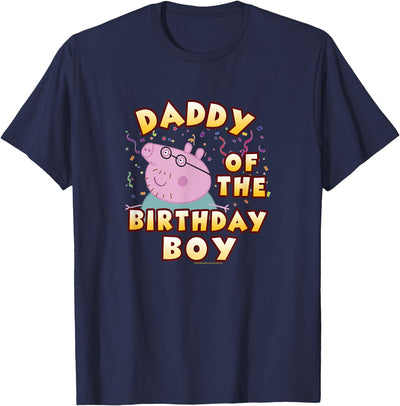 Daddy of The Birthday Boy Confetti Logo T-Shirt