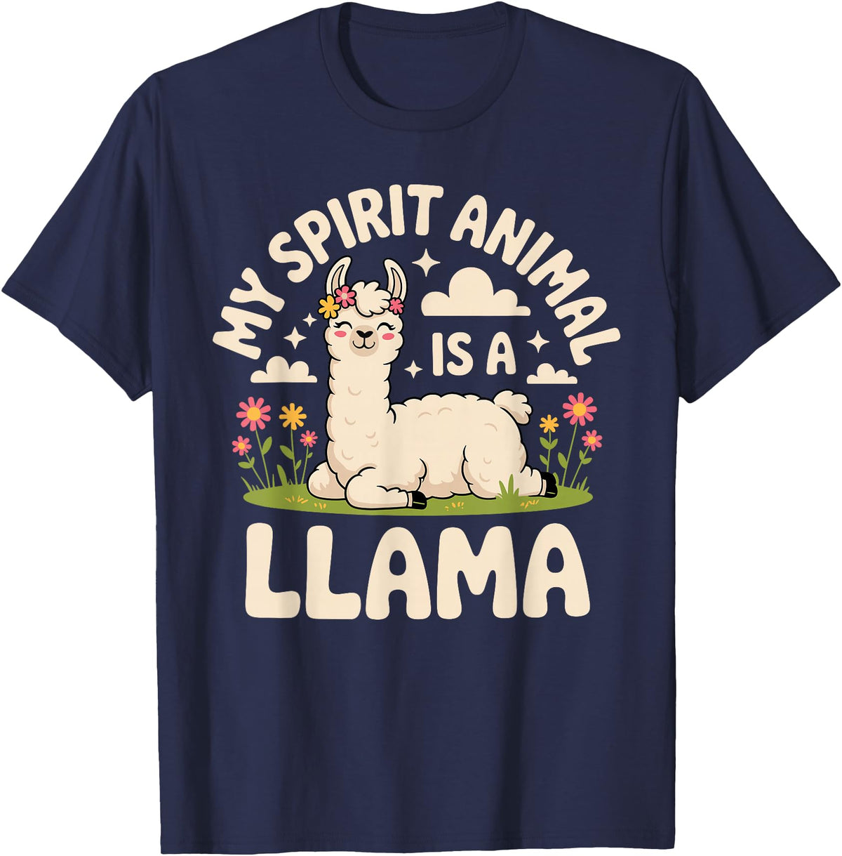 Llama Gift Llama Lover Accessories & Lama Stuff Funny Llama Art for Men Women Kids Alpaca Gag Llama Lover T-Shirt - Navy Blue