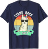 Retro Sunset Llama Spitter Joke Girls Boys Toddler Funny Llama Lover Stand Back I Spit Cute Llamas Spitting Pet T-Shirt - Navy Blue