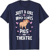 Pigs Memme Pigs And Theatre Gifts for Girls Women T-Shirt - Navy Blue