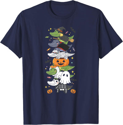 Alligator Lovers Halloween Skeleton Mummy Outfits Alligator Witch Vampire Ghost Halloween Kids Mens Womens T-Shirt