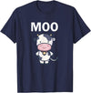 Moo Cow Funny Farmer Cow for Adults Kids Boys and Girls T-Shirt - Navy Blue