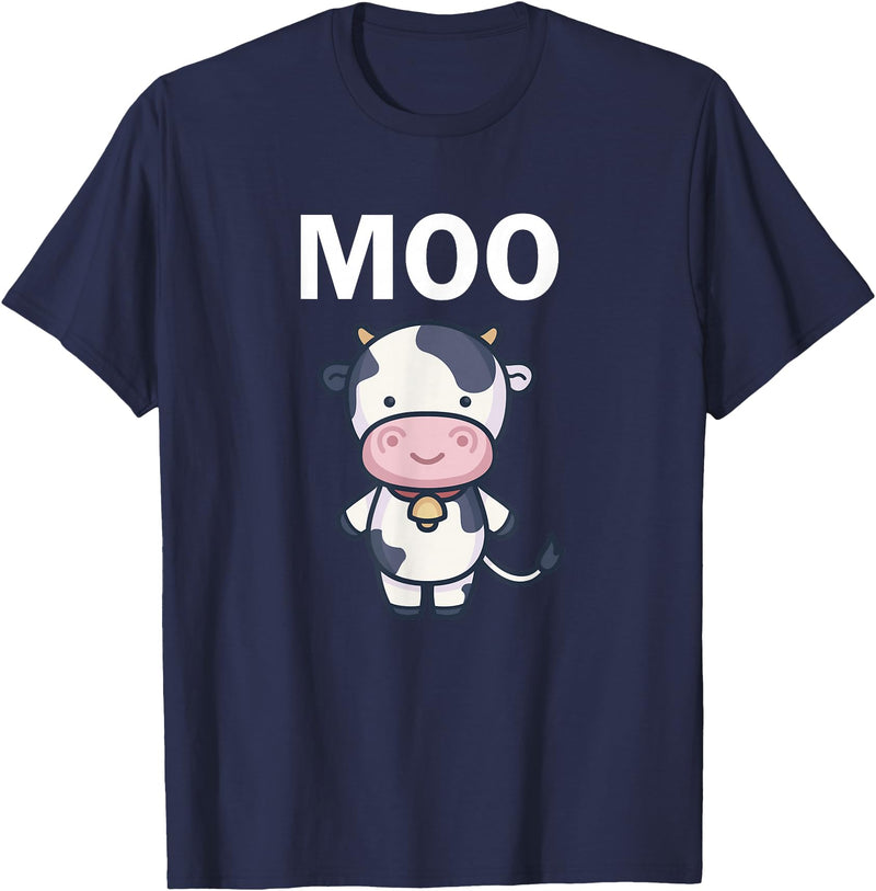 Moo Cow Funny Farmer Cow for Adults Kids Boys and Girls T-Shirt - Navy Blue