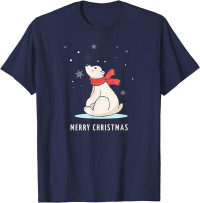 Cute Funny & Unique Christmas Polar Bear & Snow Gift T-Shirt